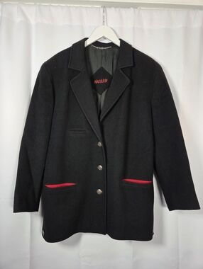Vintage Basler Wool And Cashmere Blend Black Peacoat Women's US 10 EU 38